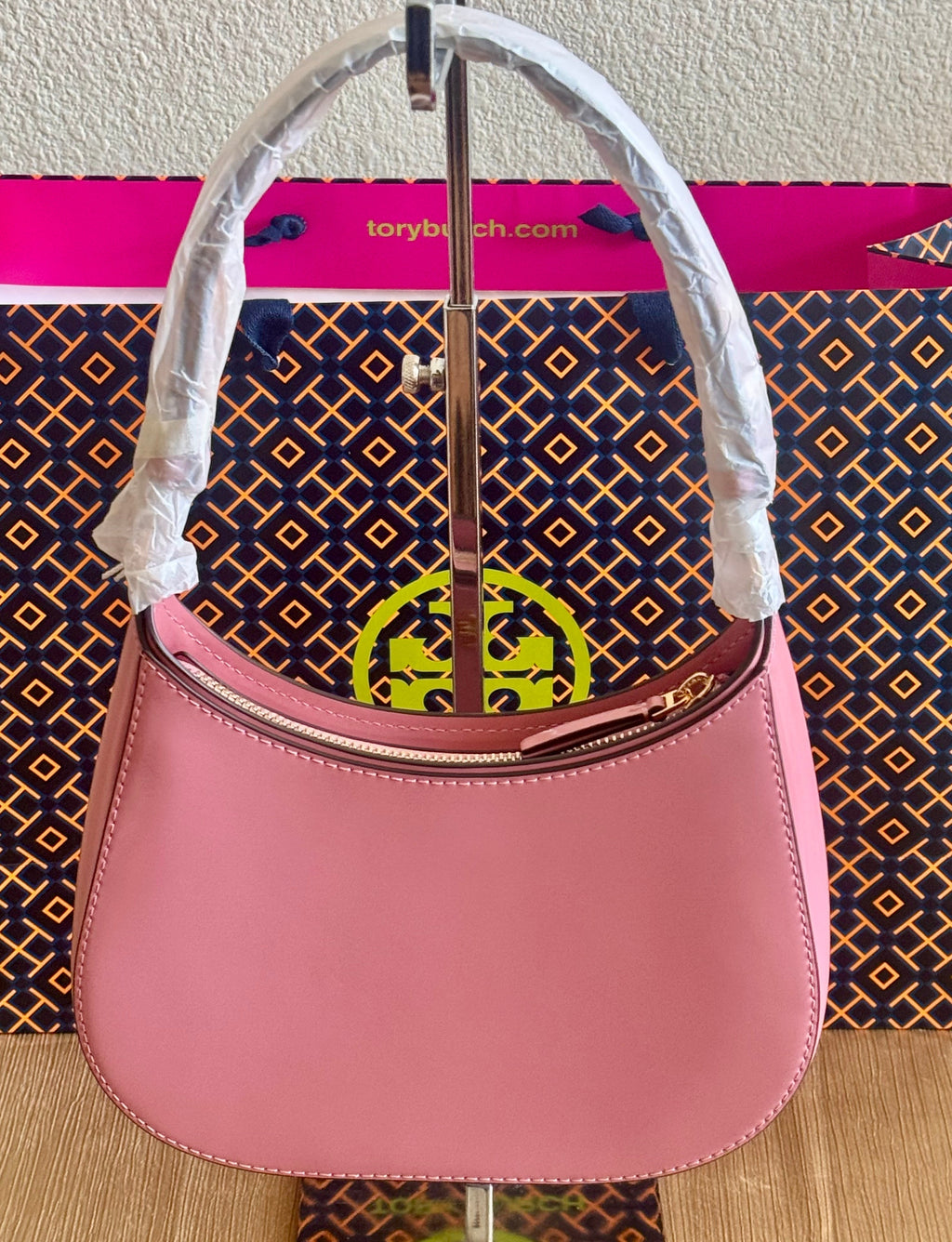 NWT Tory Burch Emerson Patent Leather Shoulder Bag in Pink