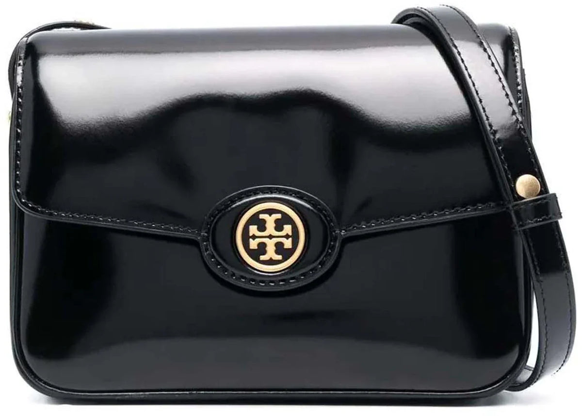 Tory Burch Robinson Spazzolato Shoulder Bag Black